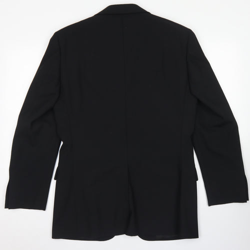 1860 Menswear Mens Black  Polyester Jacket Blazer Size 36