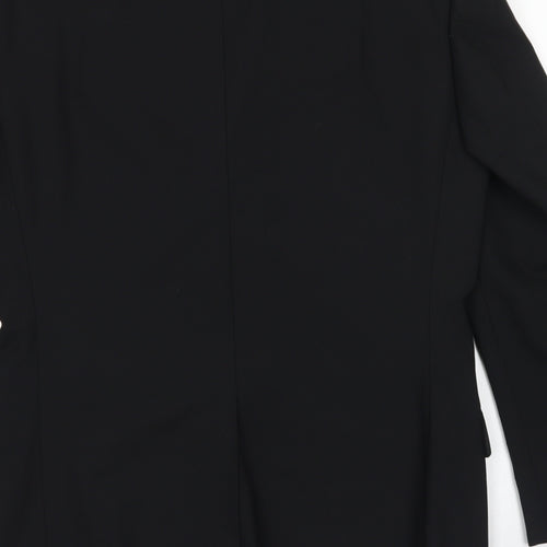 1860 Menswear Mens Black  Polyester Jacket Blazer Size 36
