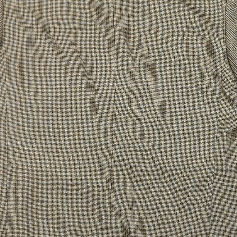 Mansize Mens Brown Houndstooth Wool Jacket Blazer Size 48