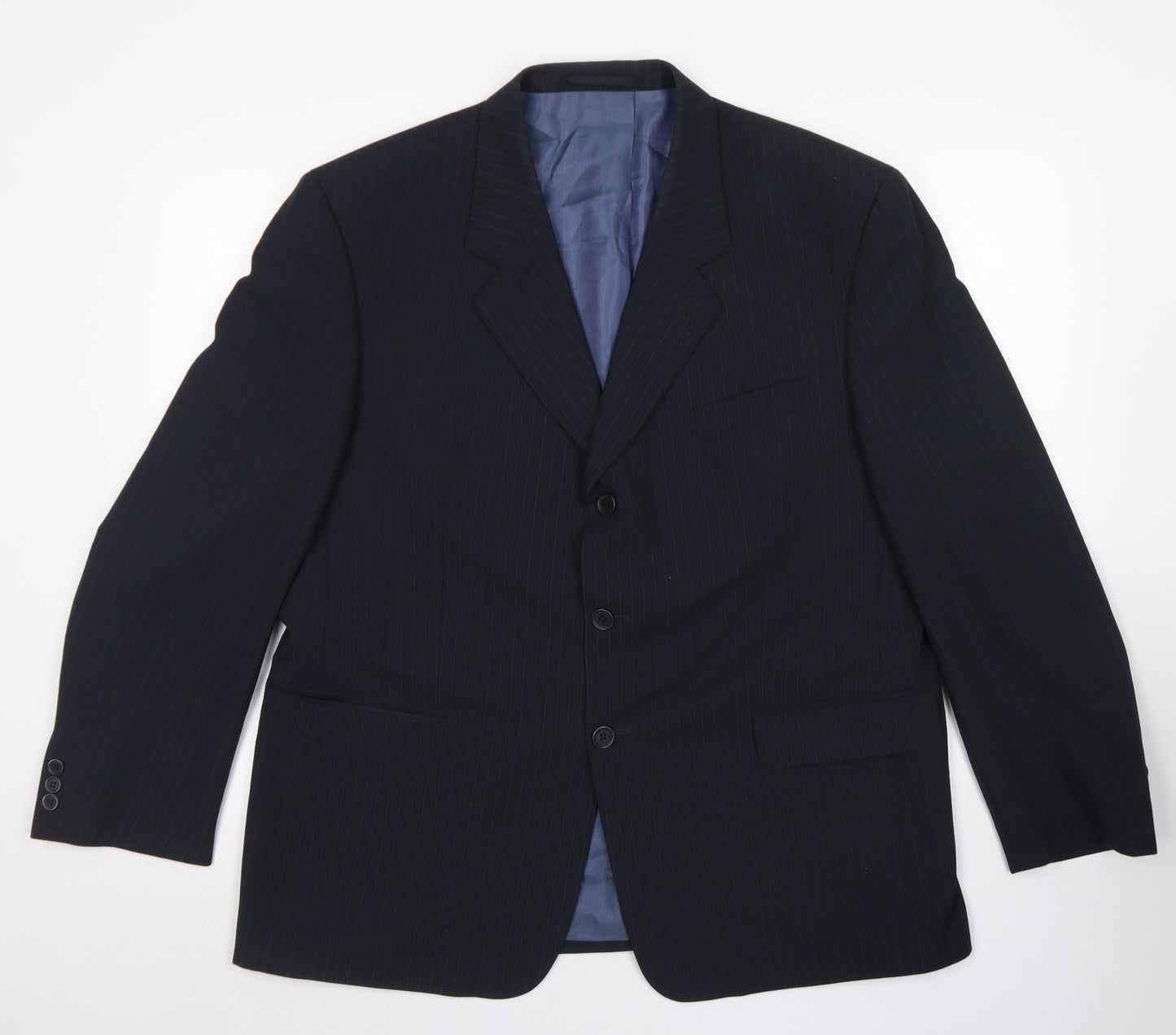 Skopes Mens Blue Striped Wool Jacket Blazer Size 46
