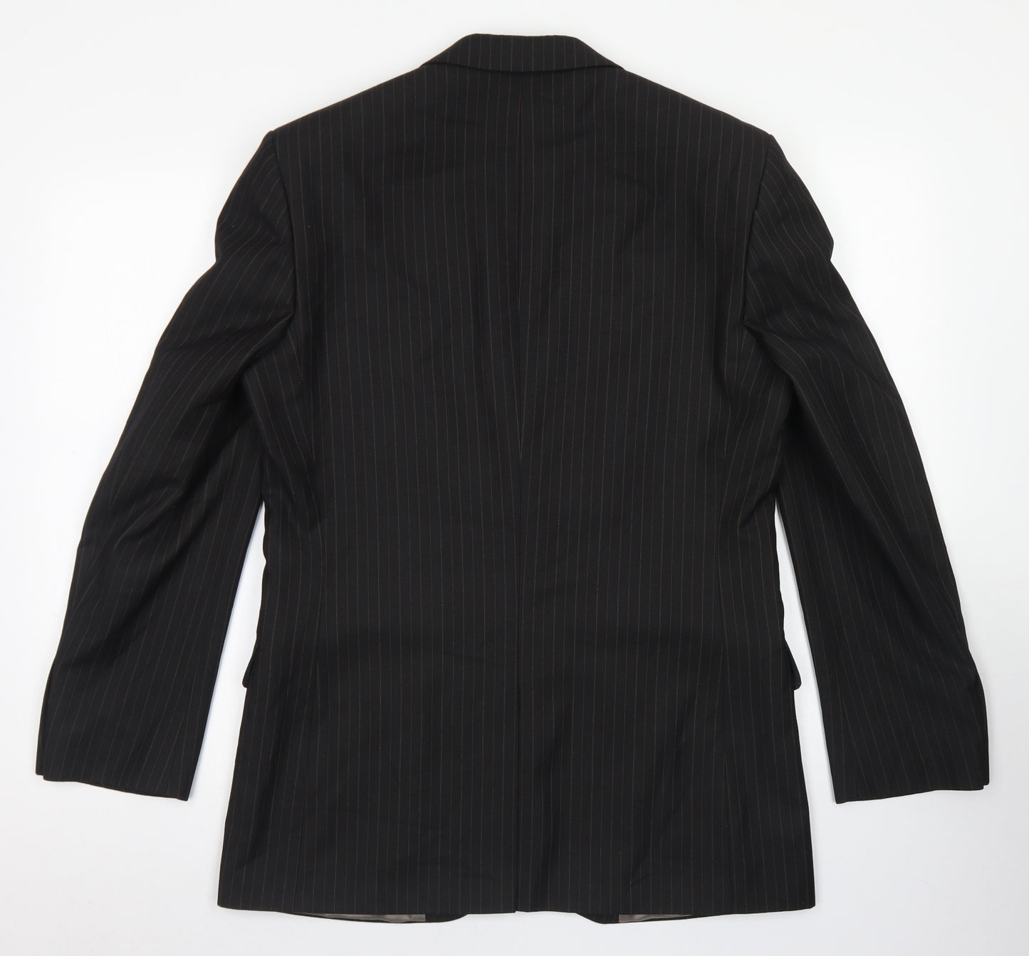 Limehaus Mens Black Striped Polyester Jacket Blazer Size 38