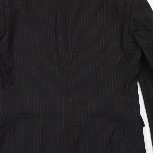 Limehaus Mens Black Striped Polyester Jacket Blazer Size 38