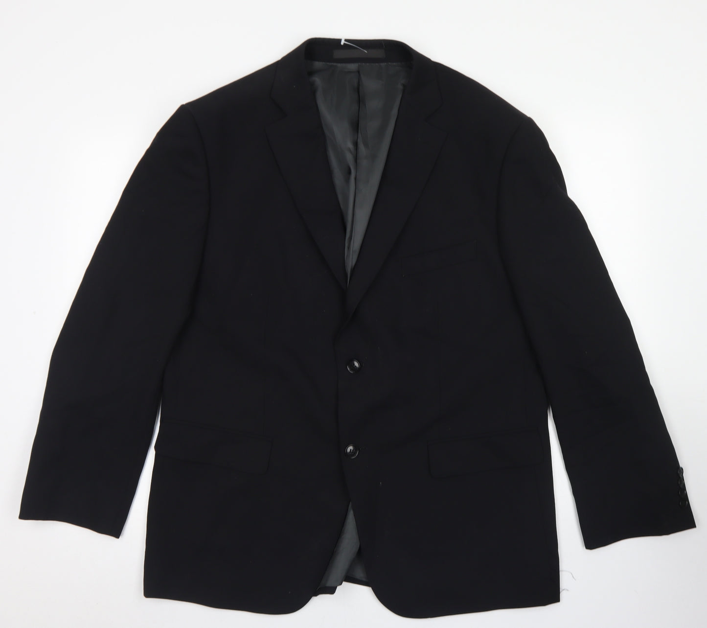 M&S MMan Mens Black  Wool Jacket Blazer Size 44