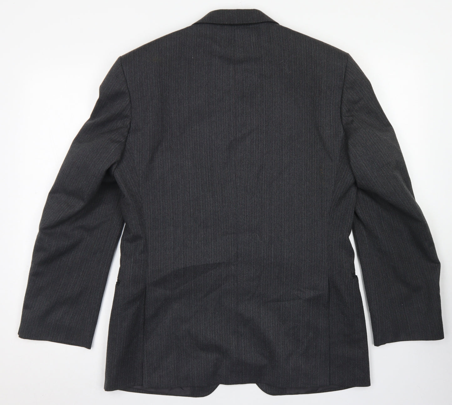 St Michael Mens Grey Striped Wool Jacket Blazer Size 38