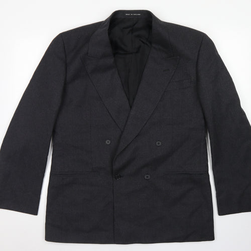 Pinstripe Mens Grey  Wool Jacket Blazer Size 42