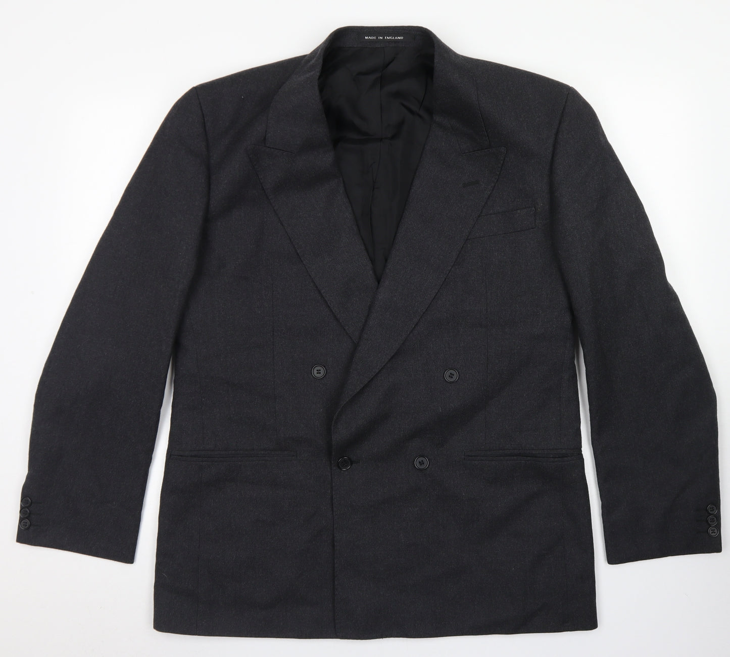 Pinstripe Mens Grey  Wool Jacket Blazer Size 42