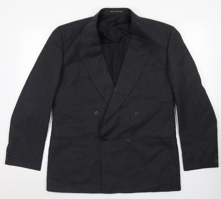 Pinstripe Mens Grey  Wool Jacket Blazer Size 42