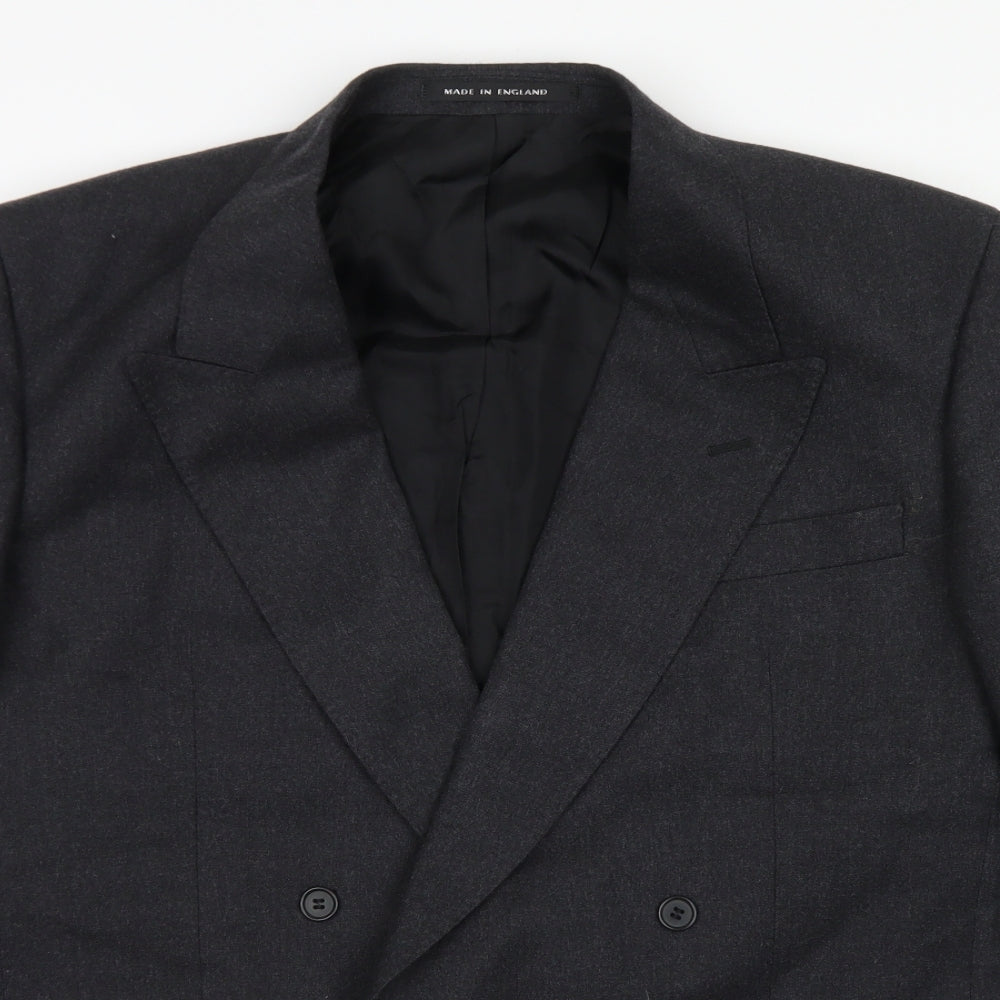 Pinstripe Mens Grey  Wool Jacket Blazer Size 42