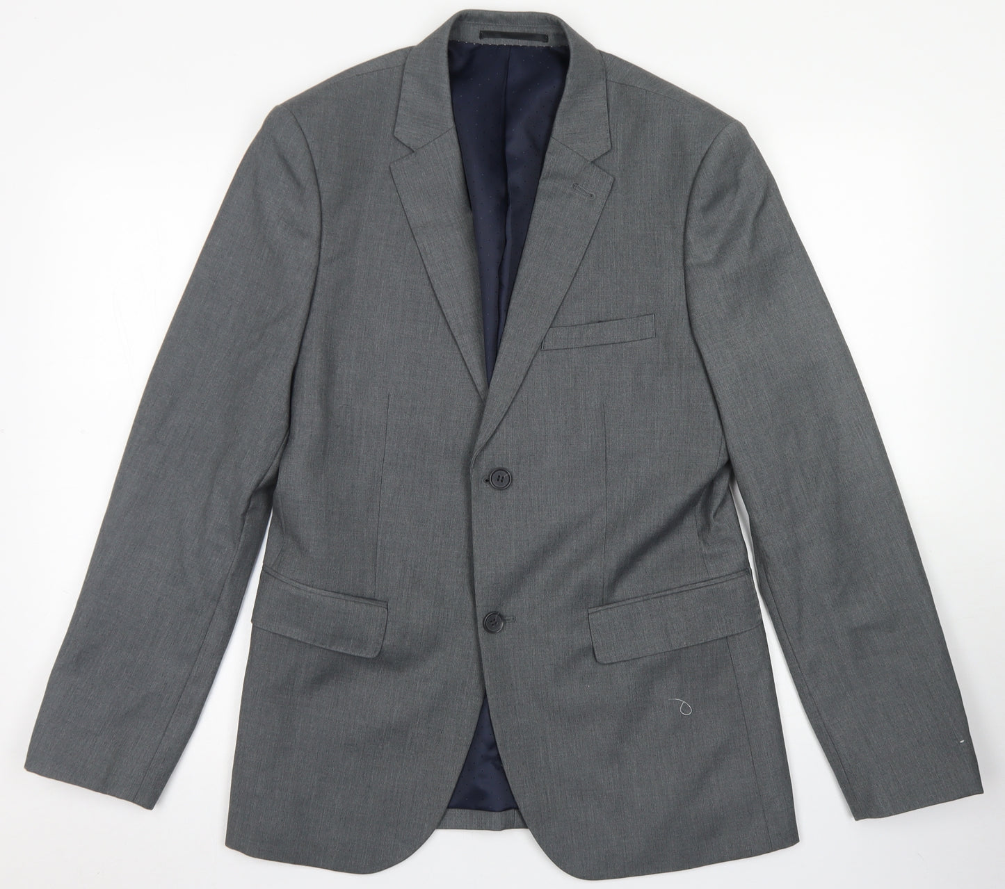 Topman Mens Grey  Polyacrylate Fibre Jacket Blazer Size 38