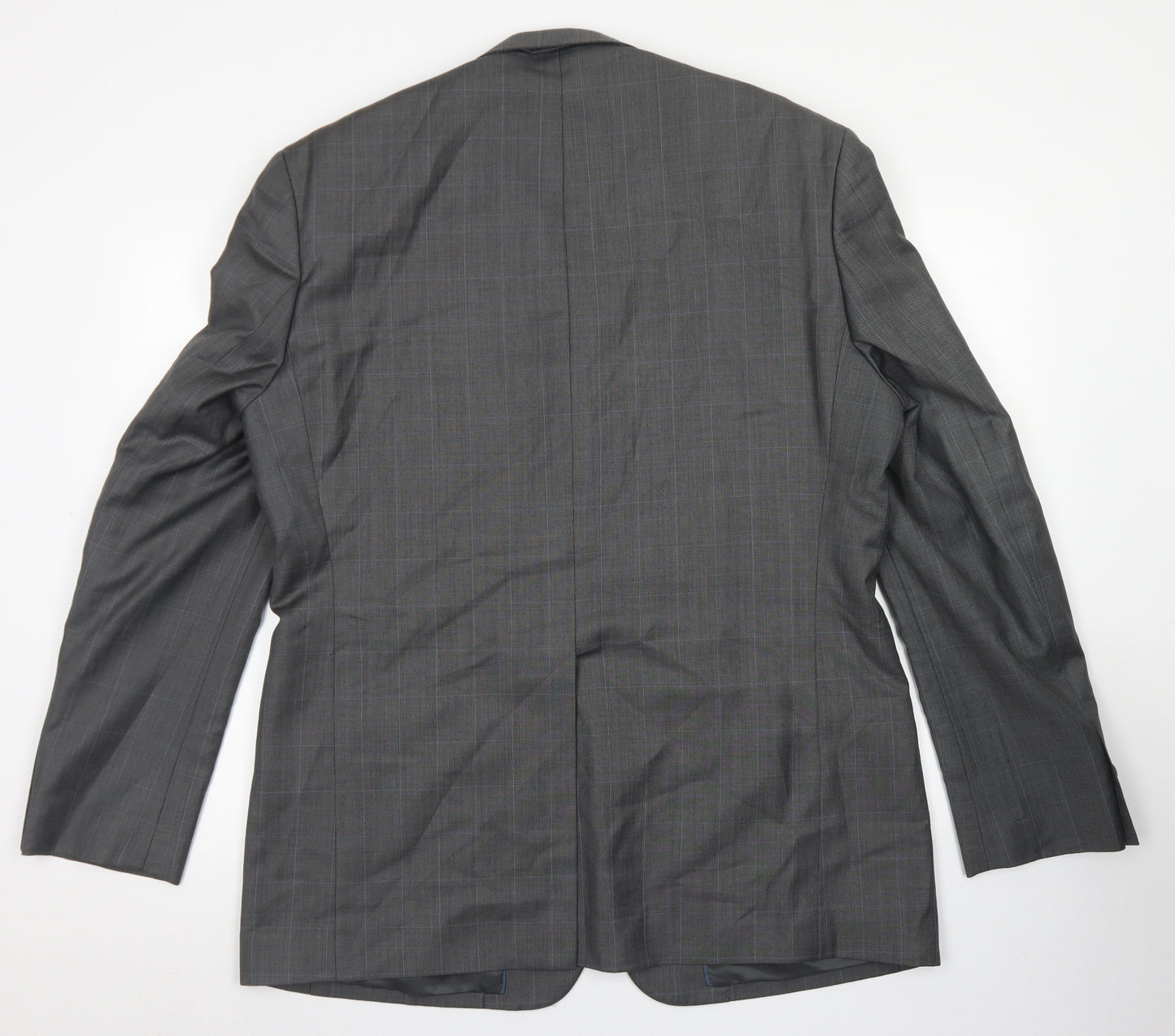 NEXT Mens Grey Plaid Wool Jacket Blazer Size 44