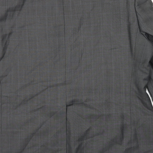 NEXT Mens Grey Plaid Wool Jacket Blazer Size 44