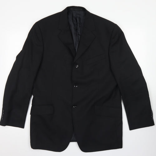 REMUS Mens Black  Polyester Jacket Blazer Size 42