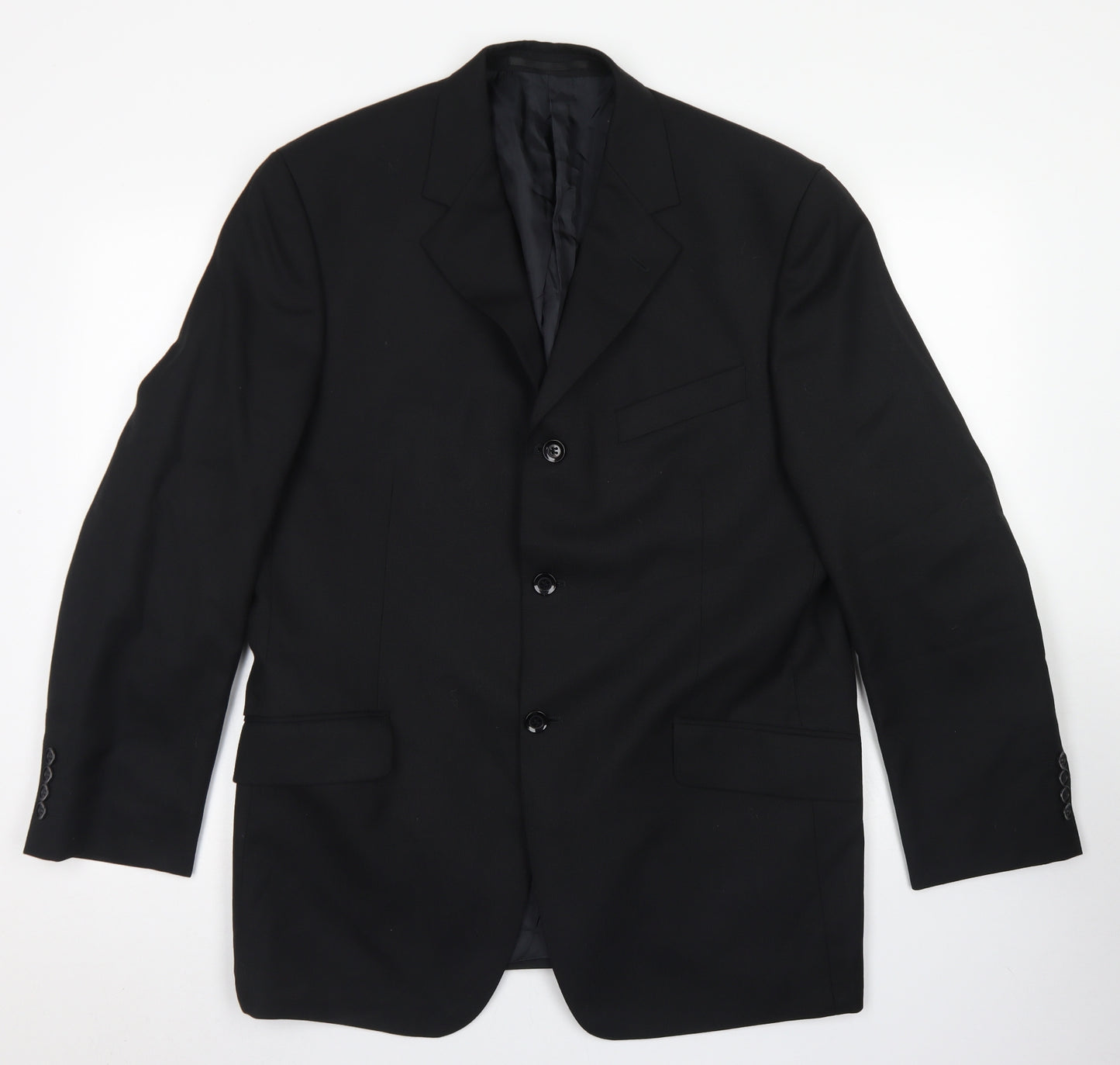 REMUS Mens Black  Polyester Jacket Blazer Size 42