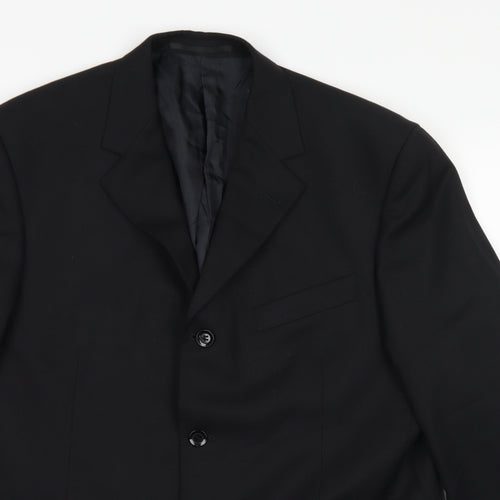 REMUS Mens Black  Polyester Jacket Blazer Size 42