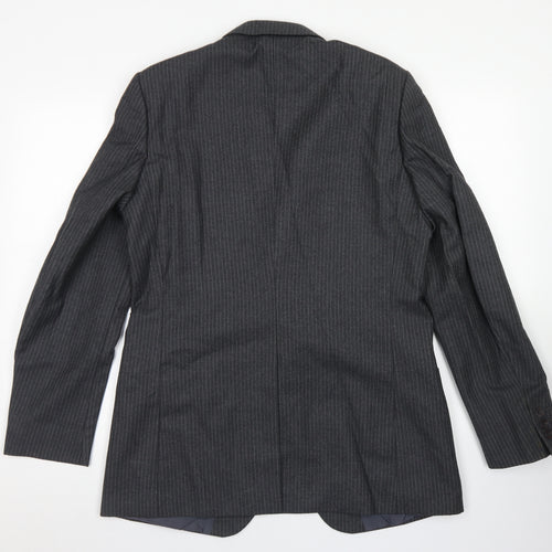 Anthony Loretto Mens Grey Striped Wool Jacket Blazer Size 40