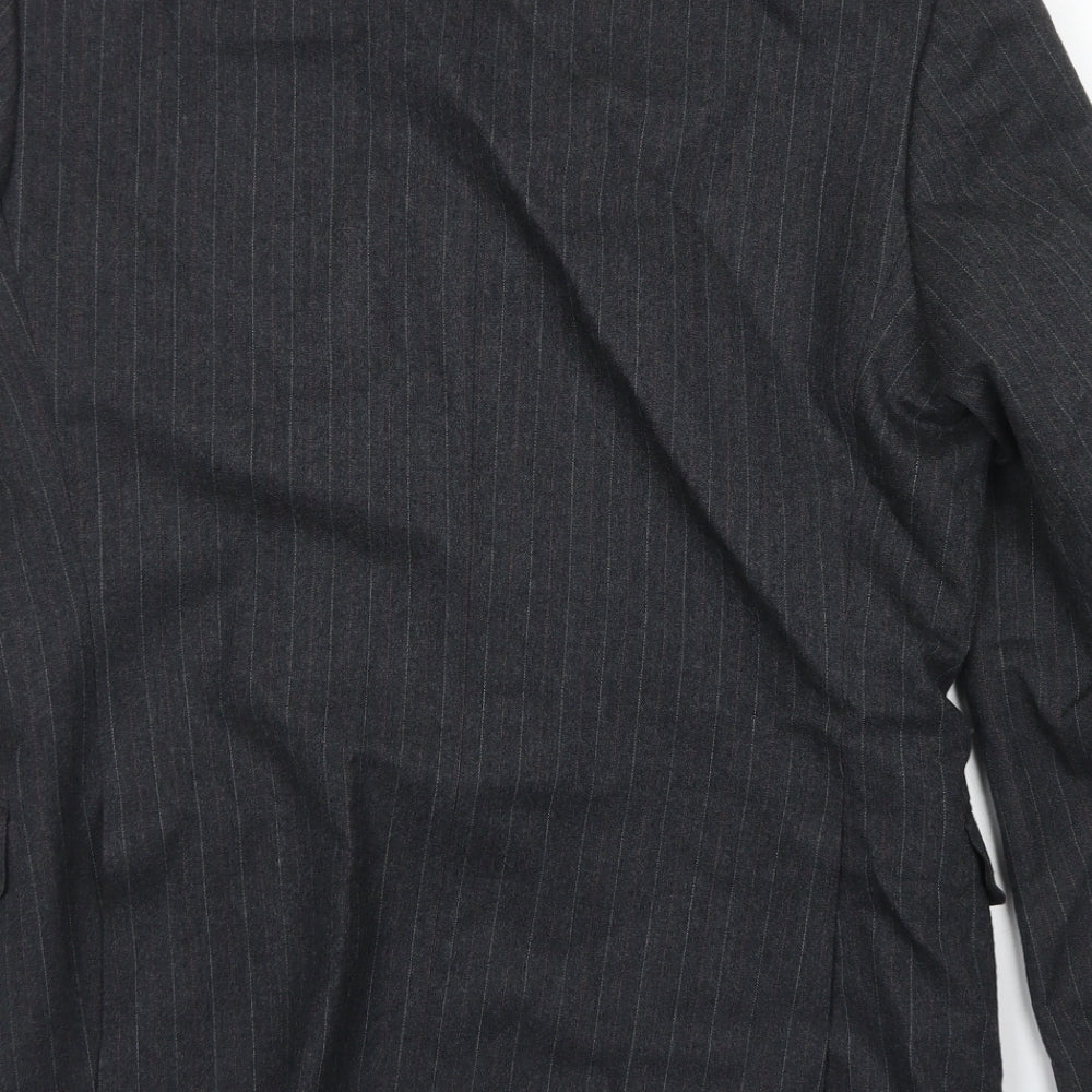 St Michael Mens Grey Striped Wool Jacket Blazer Size 38