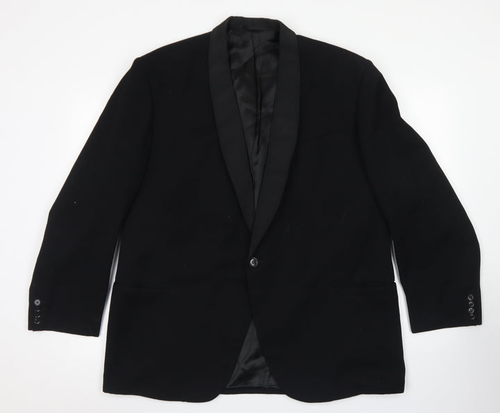 Society Mens Black Wool Jacket Blazer Size 40