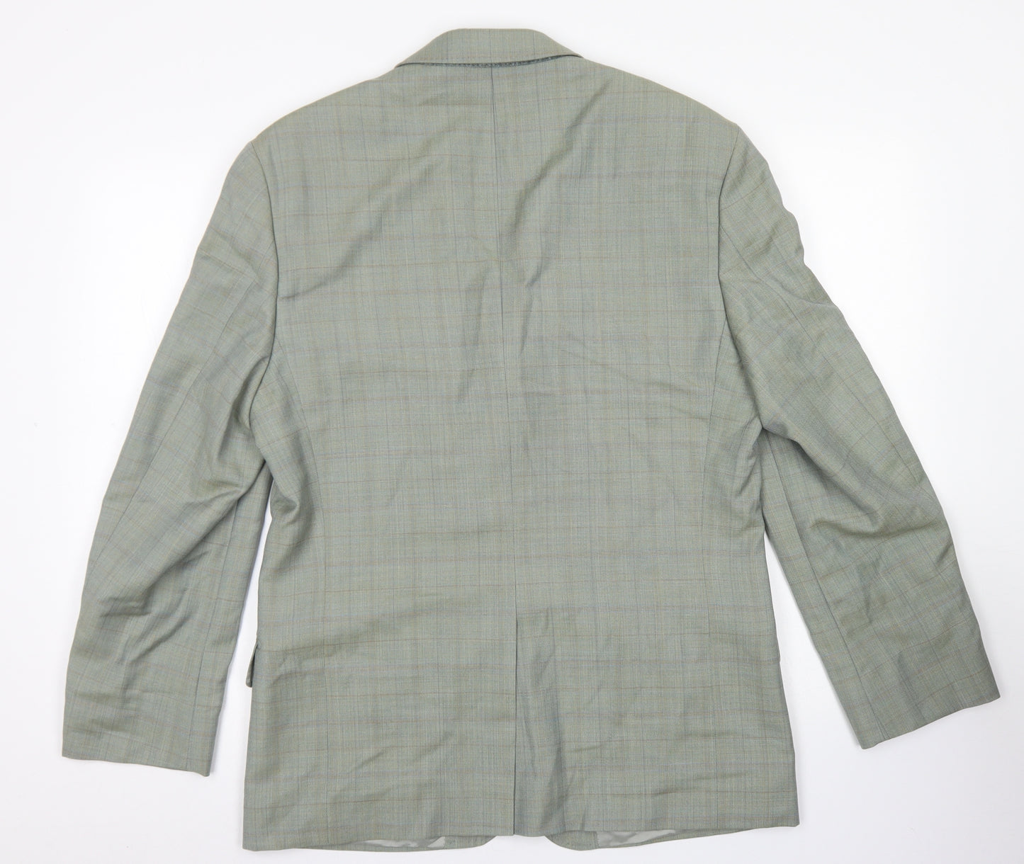 Marks & Spencer Mens Green Plaid Wool Jacket Blazer Size 38