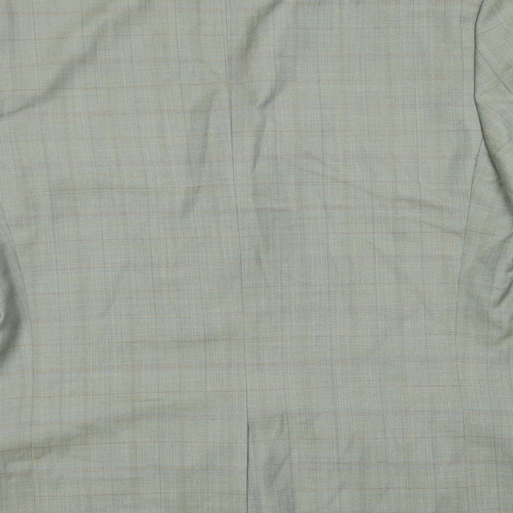 Marks & Spencer Mens Green Plaid Wool Jacket Blazer Size 38