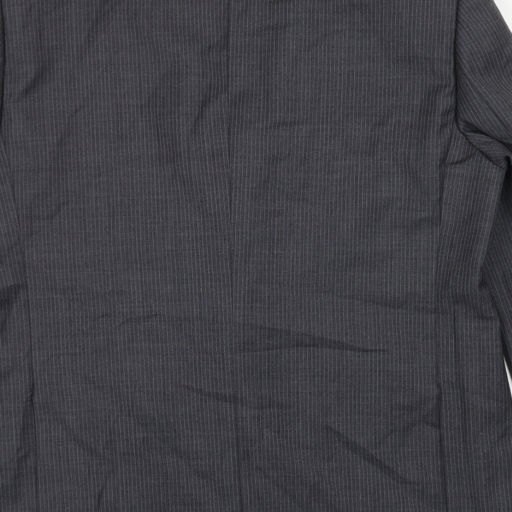 Magee Mens Grey Striped Wool Jacket Blazer Size 36