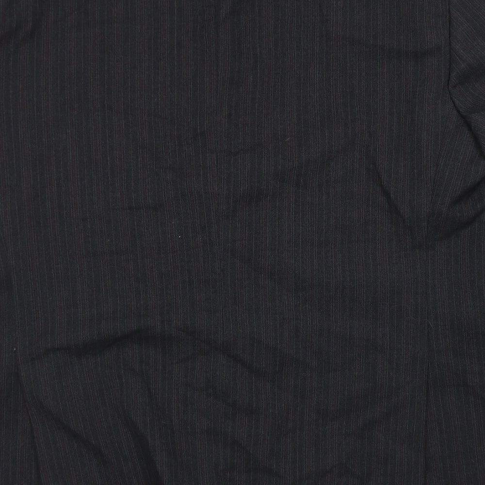 The Label Mens Black Striped Wool Jacket Blazer Size 50