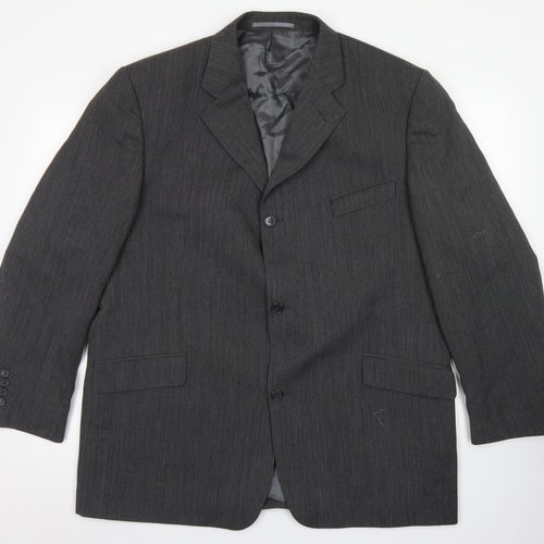 Blakes Mens Grey Striped Wool Jacket Blazer Size 46