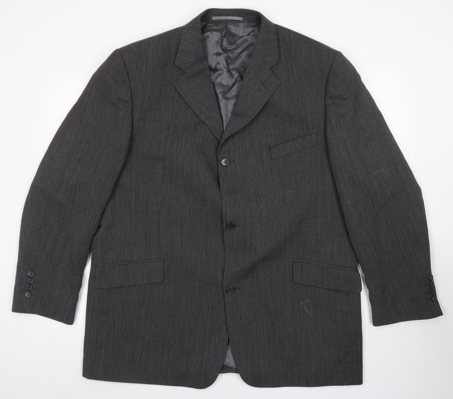 Blakes Mens Grey Striped Wool Jacket Blazer Size 46