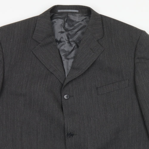 Blakes Mens Grey Striped Wool Jacket Blazer Size 46