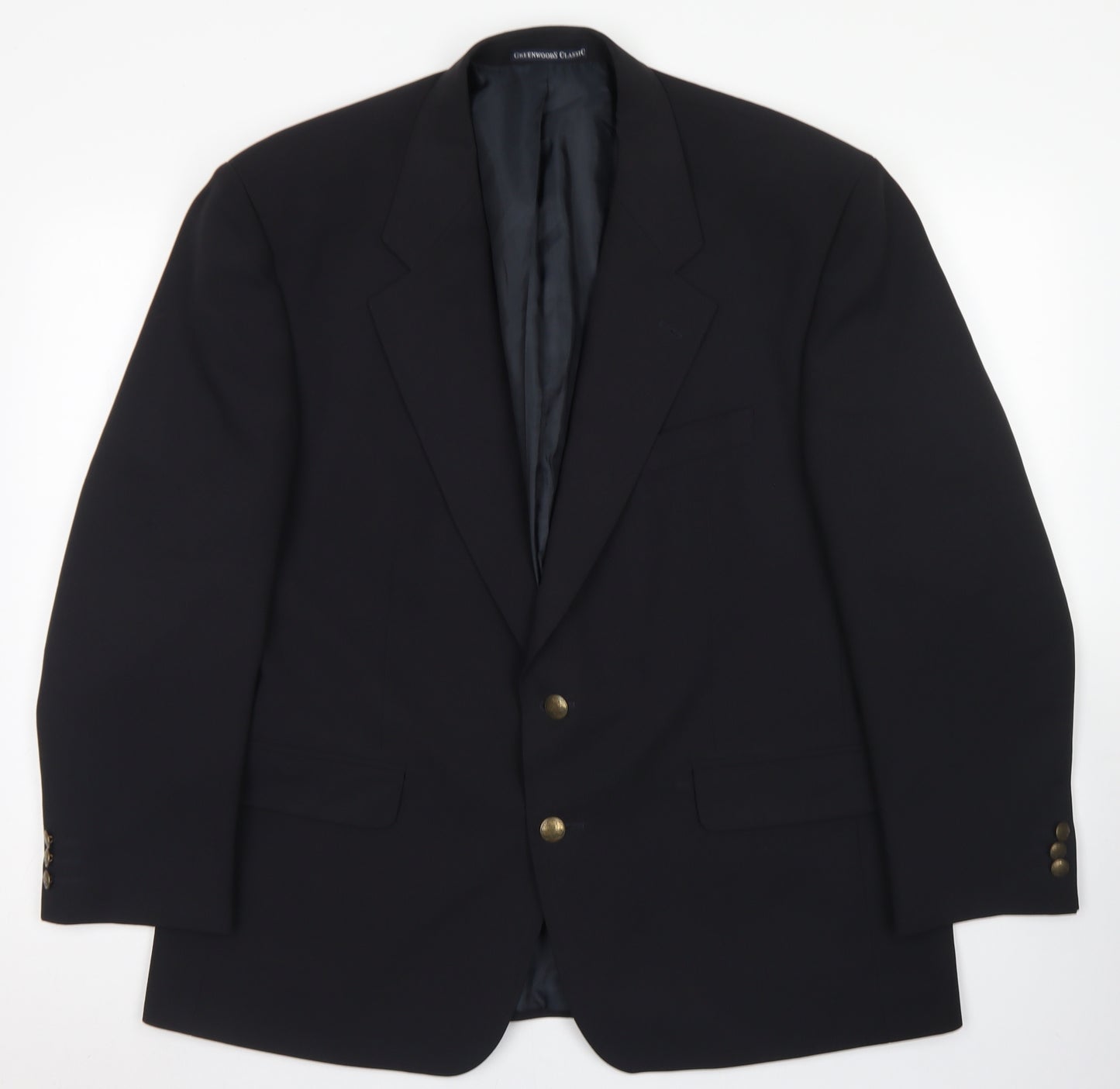 Greenwoods Classic Mens Black  Polyester Jacket Blazer Size 44