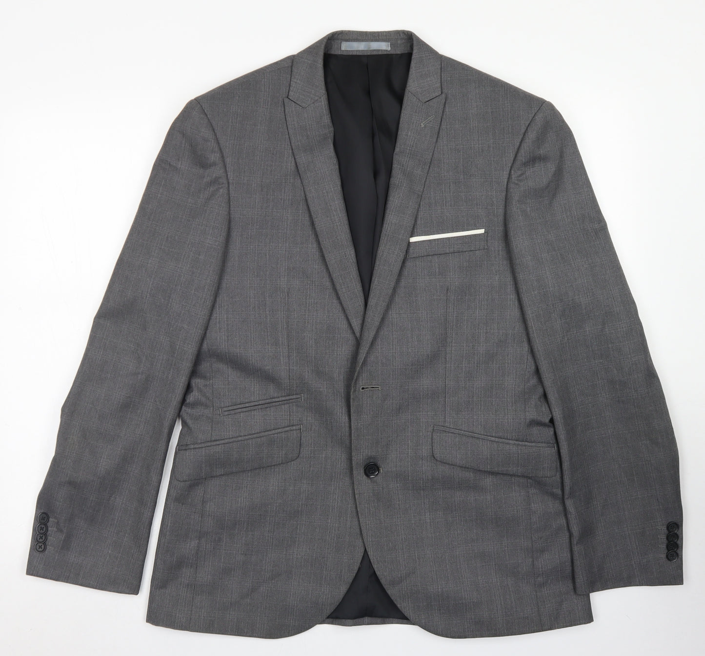 Burton Mens Grey  Polyester Jacket Blazer Size 40   - Tailored Fit