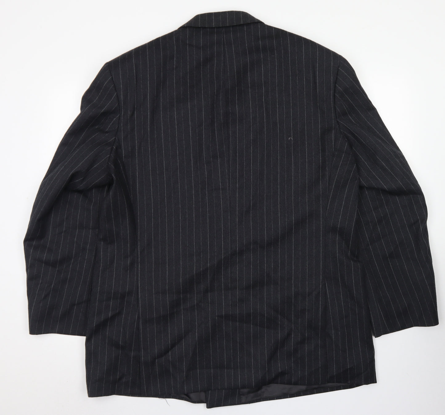 St Michael Mens Grey Striped Wool Jacket Blazer Size 46