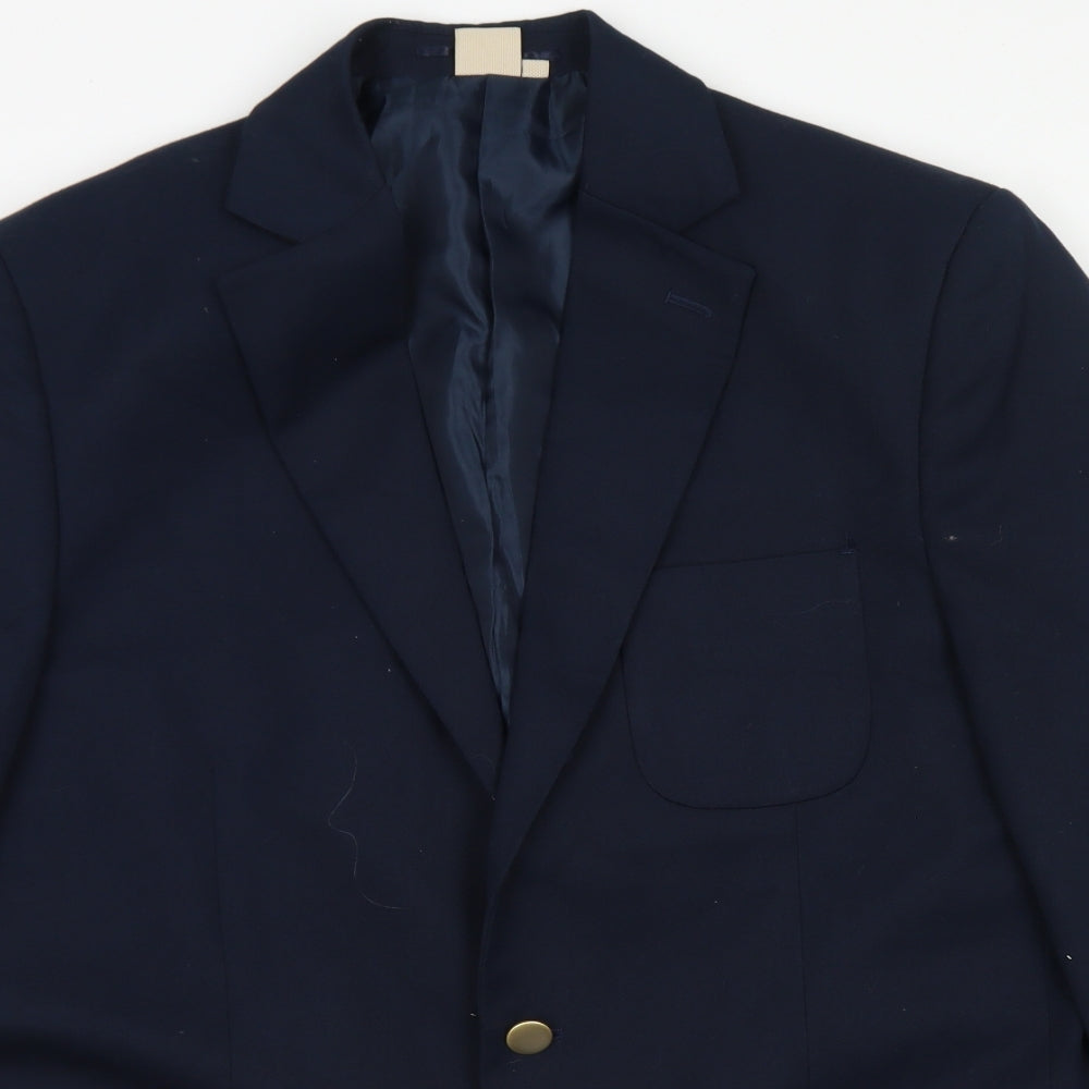 Cotton Traders Mens Blue  Polyester Jacket Blazer Size 42