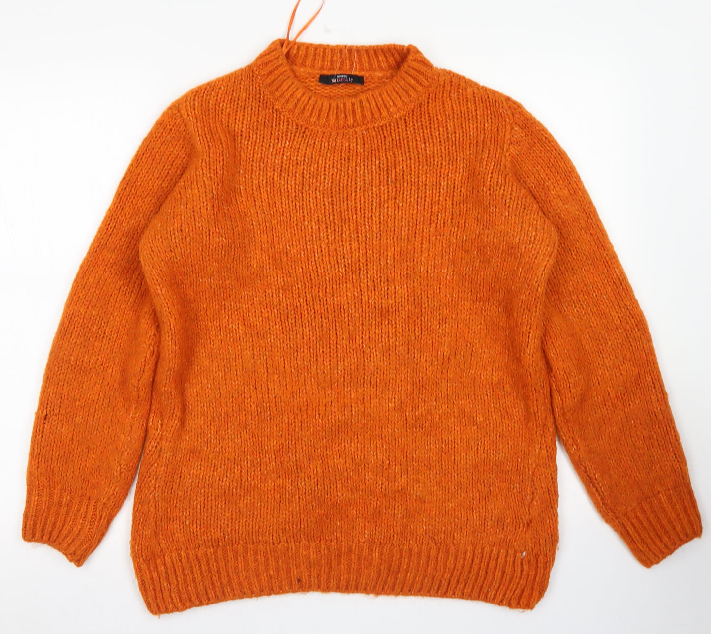 George Womens Orange Crew Neck  Acrylic Pullover Jumper Size S
