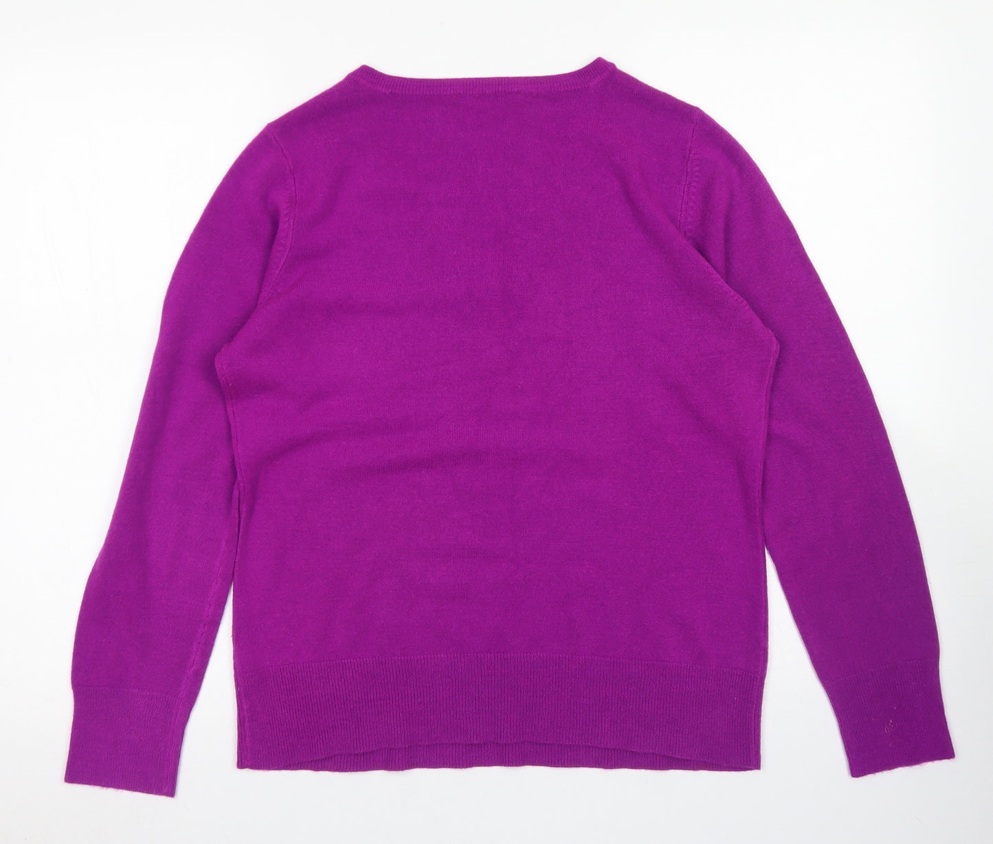 NHS Womens Purple V-Neck  Acrylic Pullover Jumper Size 14