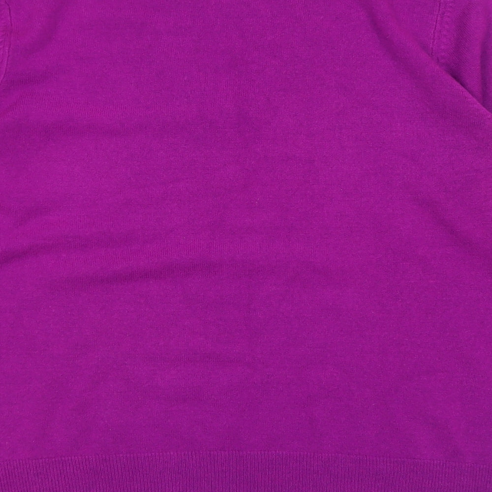 NHS Womens Purple V-Neck  Acrylic Pullover Jumper Size 14