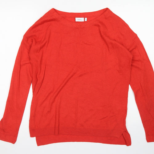 NEXT Womens Red Round Neck  Polyester Pullover Jumper Size 10