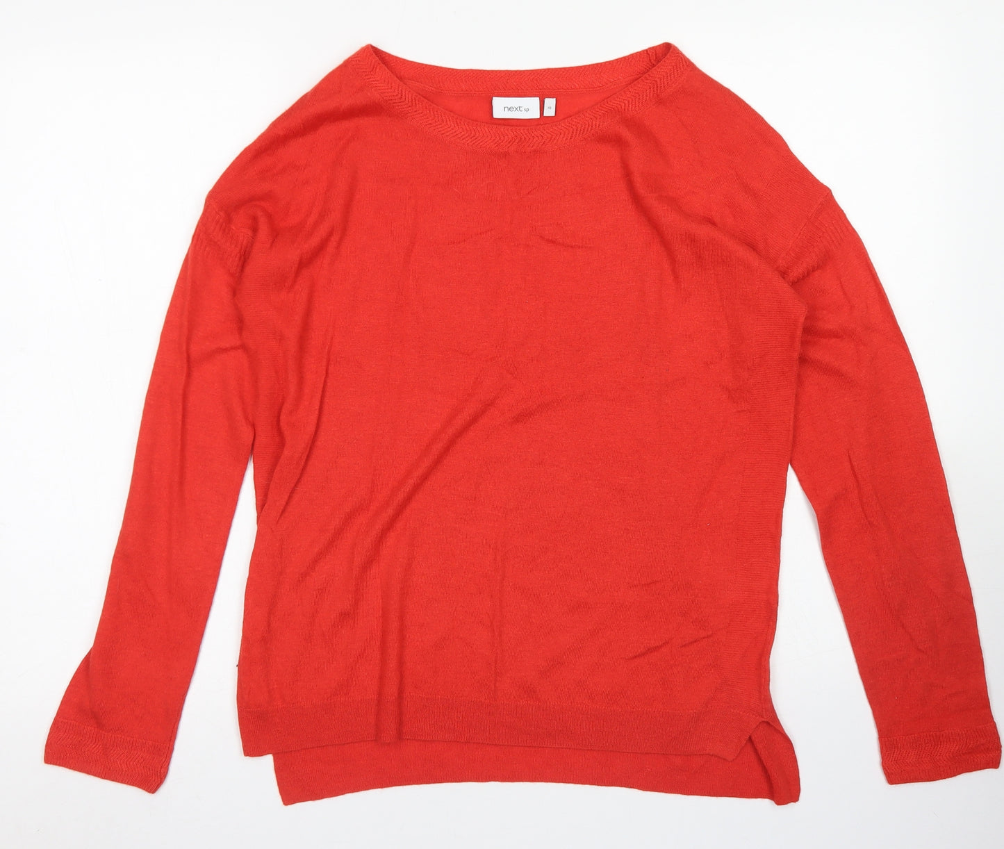NEXT Womens Red Round Neck  Polyester Pullover Jumper Size 10