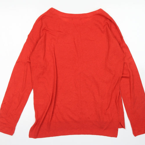 NEXT Womens Red Round Neck  Polyester Pullover Jumper Size 10