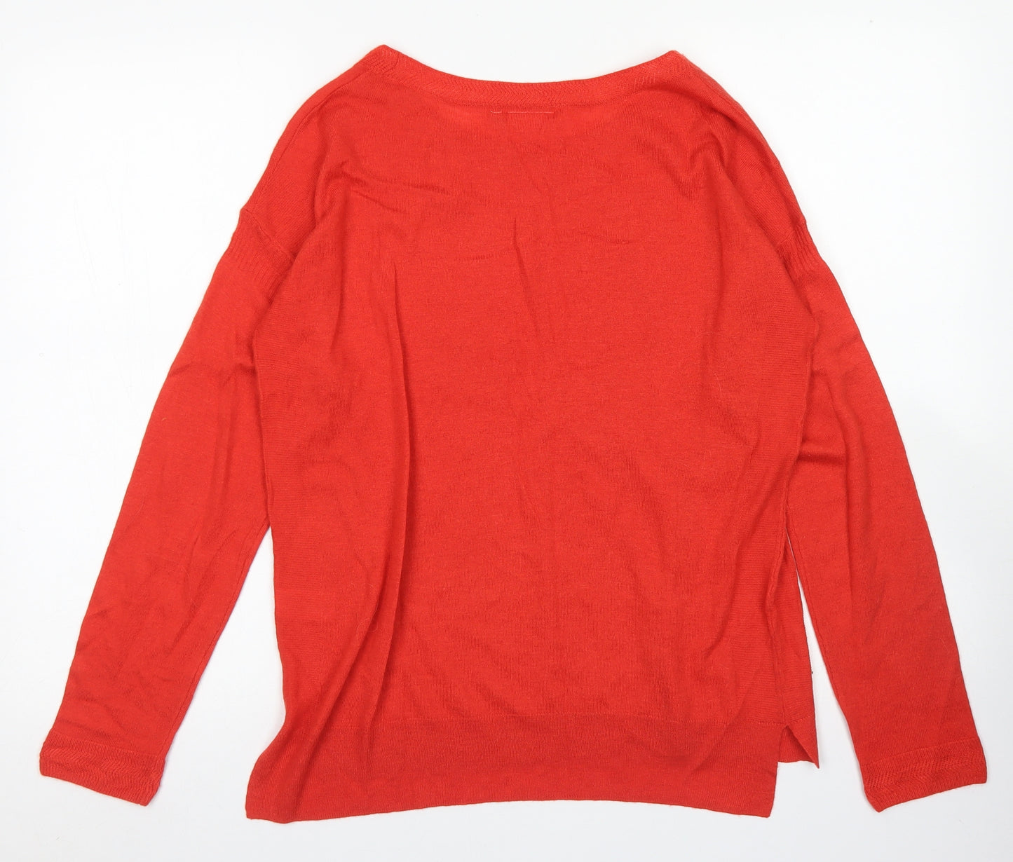 NEXT Womens Red Round Neck  Polyester Pullover Jumper Size 10