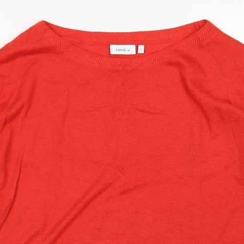 NEXT Womens Red Round Neck  Polyester Pullover Jumper Size 10