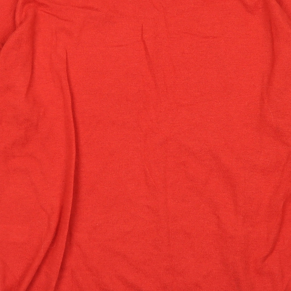 NEXT Womens Red Round Neck  Polyester Pullover Jumper Size 10