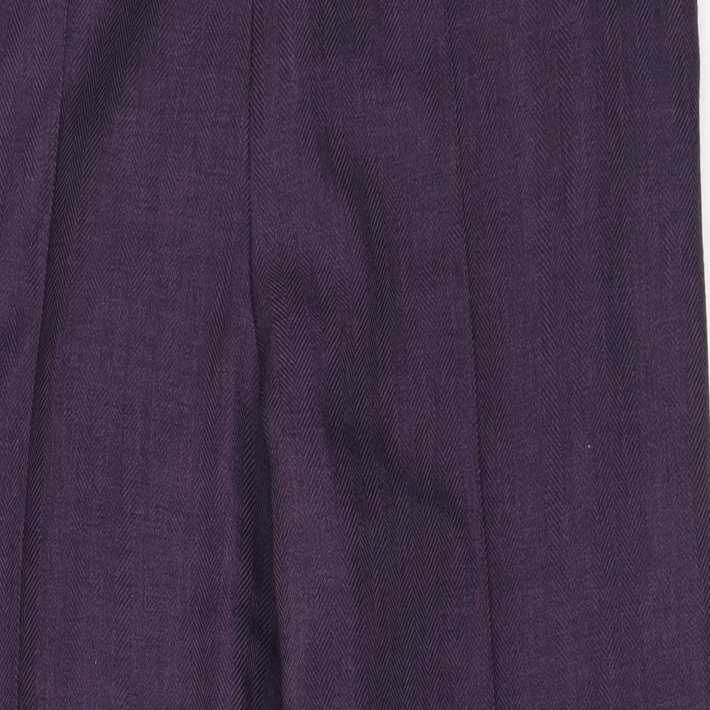 Marks and Spencer Womens Purple  Polyester Trousers  Size 18 L26 in Regular