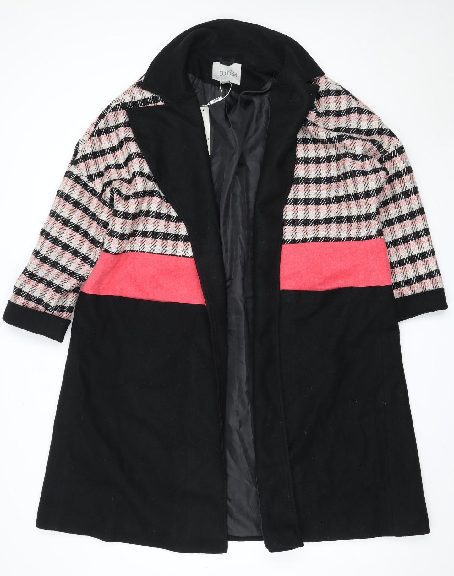 Liquorish  Womens Black   Overcoat Coat Size 12