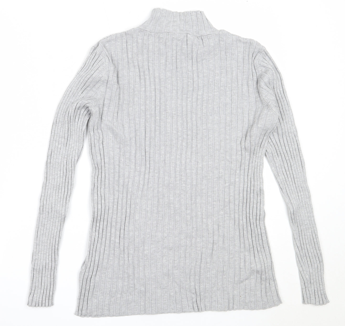 Avenue Womens Grey High Neck  Viscose Pullover Jumper Size 12