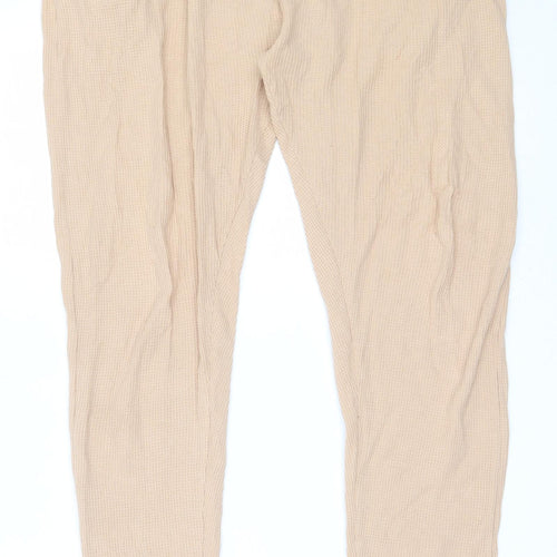 Missguided Womens Beige Solid Polyester Capri Pyjama Pants Size 10