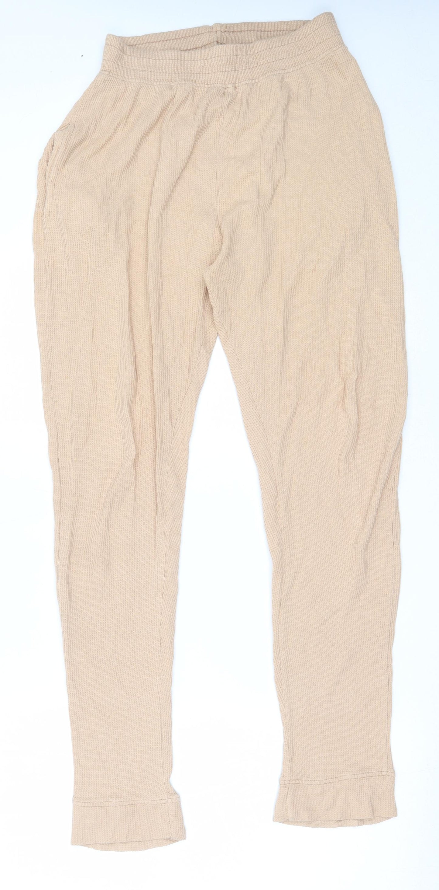 Missguided Womens Beige Solid Polyester Capri Pyjama Pants Size 10