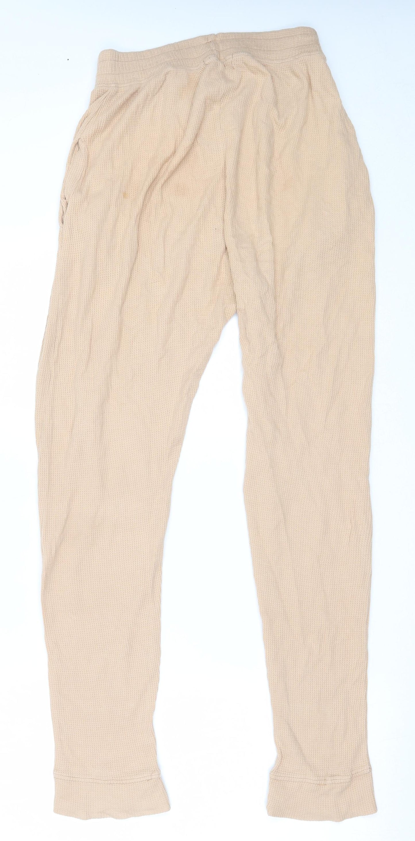 Missguided Womens Beige Solid Polyester Capri Pyjama Pants Size 10