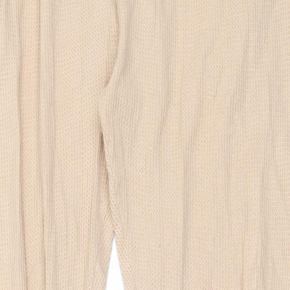 Missguided Womens Beige Solid Polyester Capri Pyjama Pants Size 10