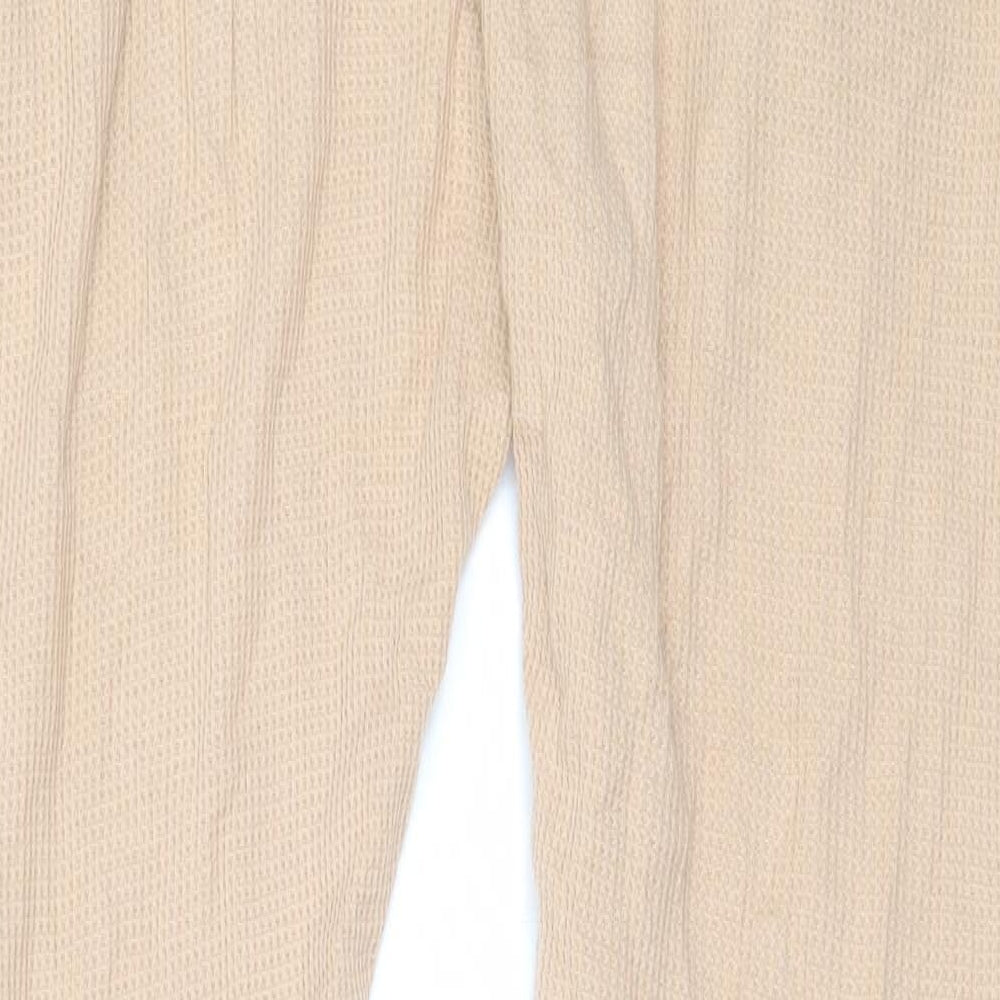 Missguided Womens Beige Solid Polyester Capri Pyjama Pants Size 10