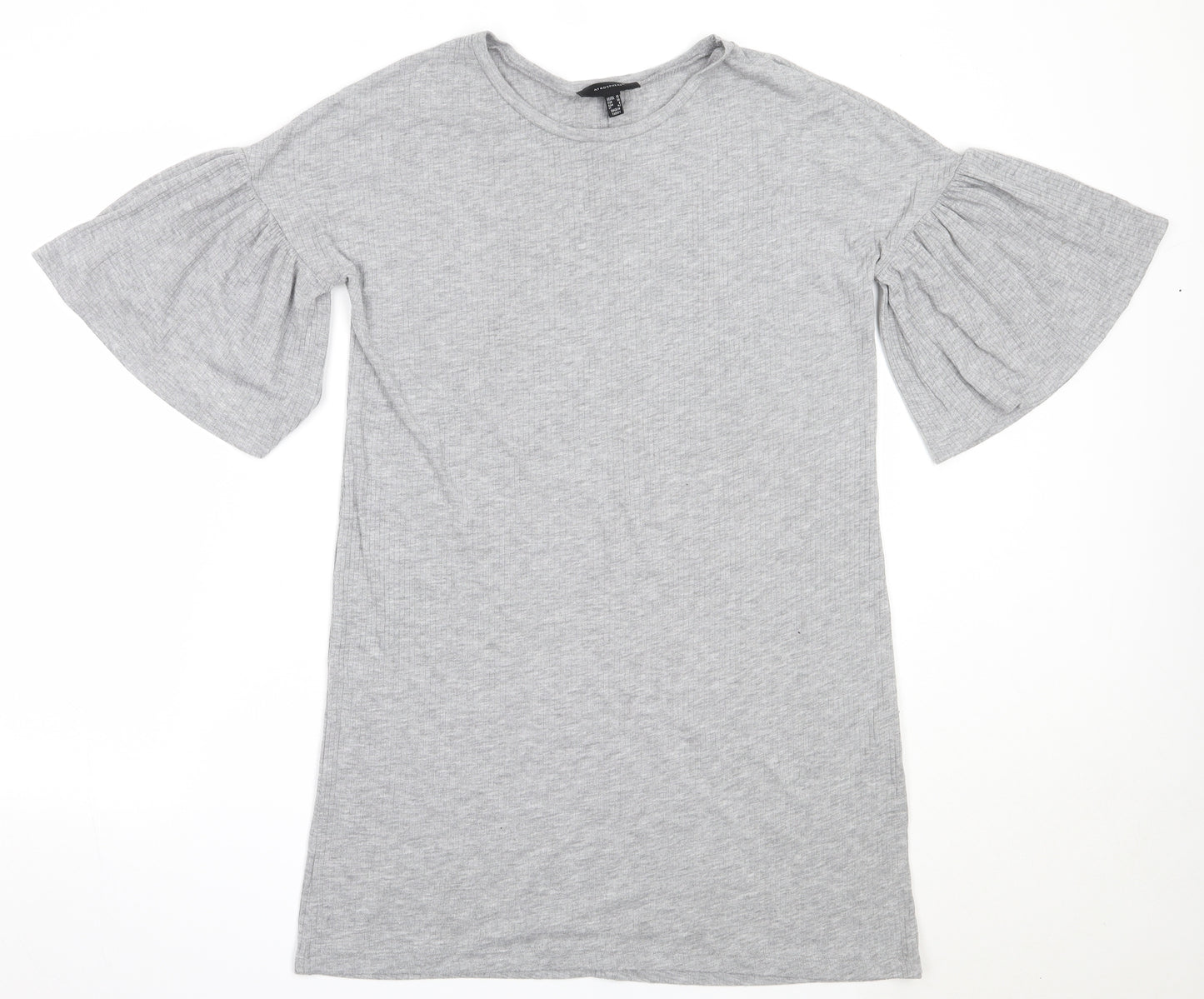 Atmosphere Womens Grey  Polyester Basic T-Shirt Size 10 Round Neck